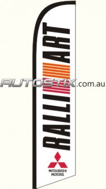 Ralliart Wht Swooper Flags ONLY AVAIL TO MITSUBISHI DEALERS