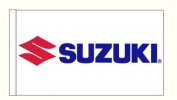 Suzuki Logo White and Blue Rectangular 150cm x 90cm
